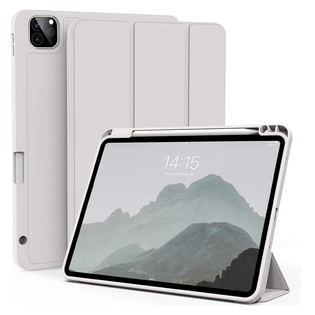 FUNDA CASE PROTECTOR DE LUJO CON SOPORTE DE LAPIZ PARA IPAD PRO 11' M1 M2 2020/2021/2022 - GRIS - 1