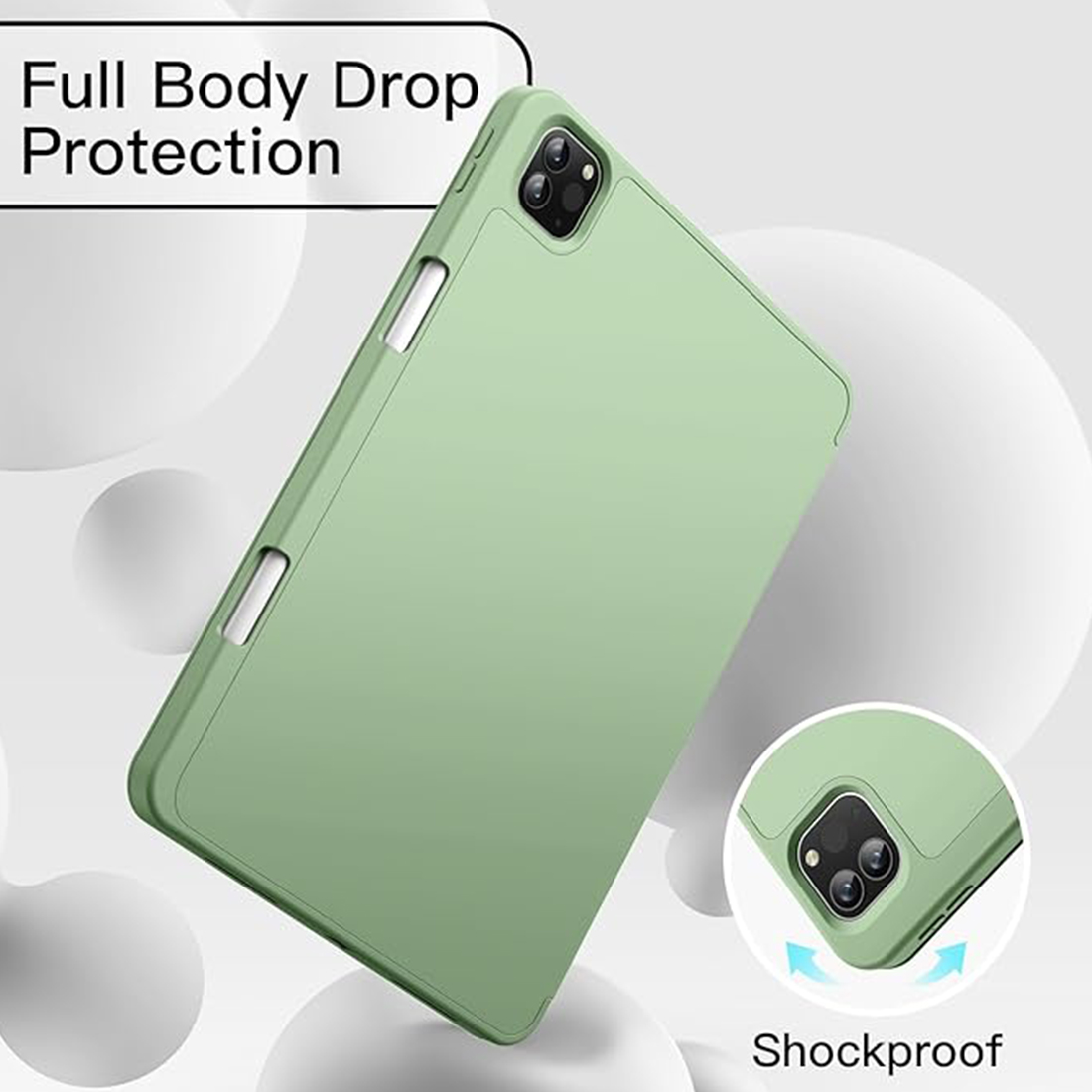 FUNDA CASE PROTECTOR DE LUJO CON SOPORTE DE LAPIZ PARA IPAD PRO 11' M1 M2  2020/2021/2022 - VERDE CLARO - 4