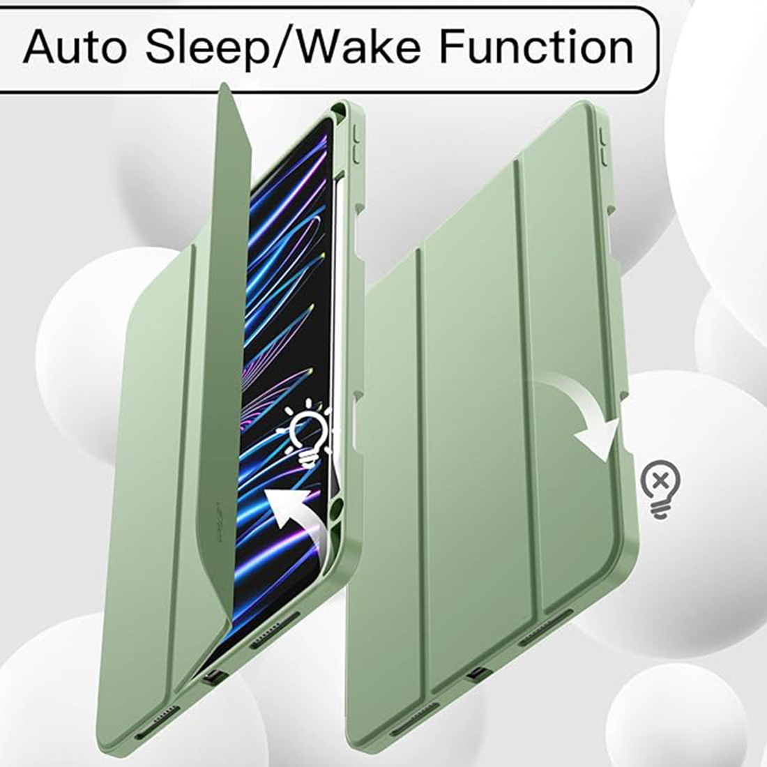 FUNDA CASE PROTECTOR DE LUJO CON SOPORTE DE LAPIZ PARA IPAD PRO 11' M1 M2  2020/2021/2022 - VERDE CLARO - 6