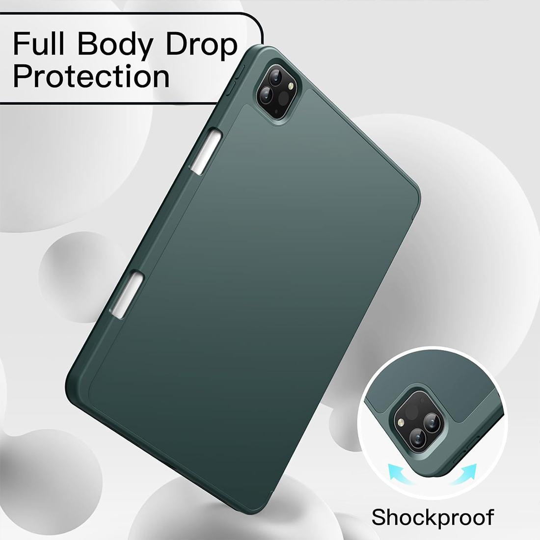 FUNDA CASE PROTECTOR DE LUJO CON SOPORTE DE LAPIZ PARA IPAD PRO 11' M1 M2 2020/2021/2022 - VERDE OSCURO - 4