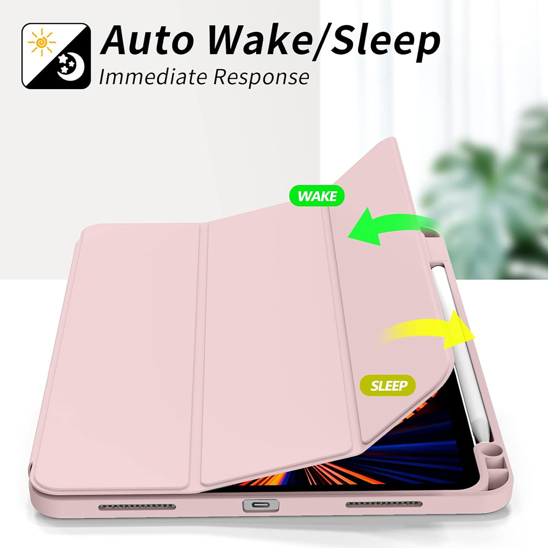 FUNDA CASE PROTECTOR DE LUJO CON SOPORTE DE LAPIZ PARA IPAD PRO 11' M1 M2 2020/2021/2022 - ROSADO - 3