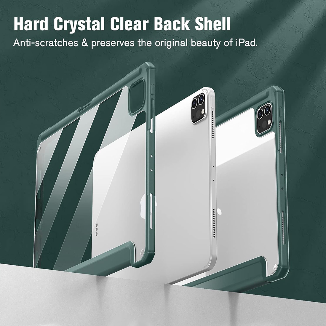 FUNDA CASE PROTECTOR HIBRIDO CON BORDE Y SOPORTE PARA EL LÁPIZ PARA IPAD PRO 11 M2 (2020/2021/2022) - VERDE OSCURO - 5