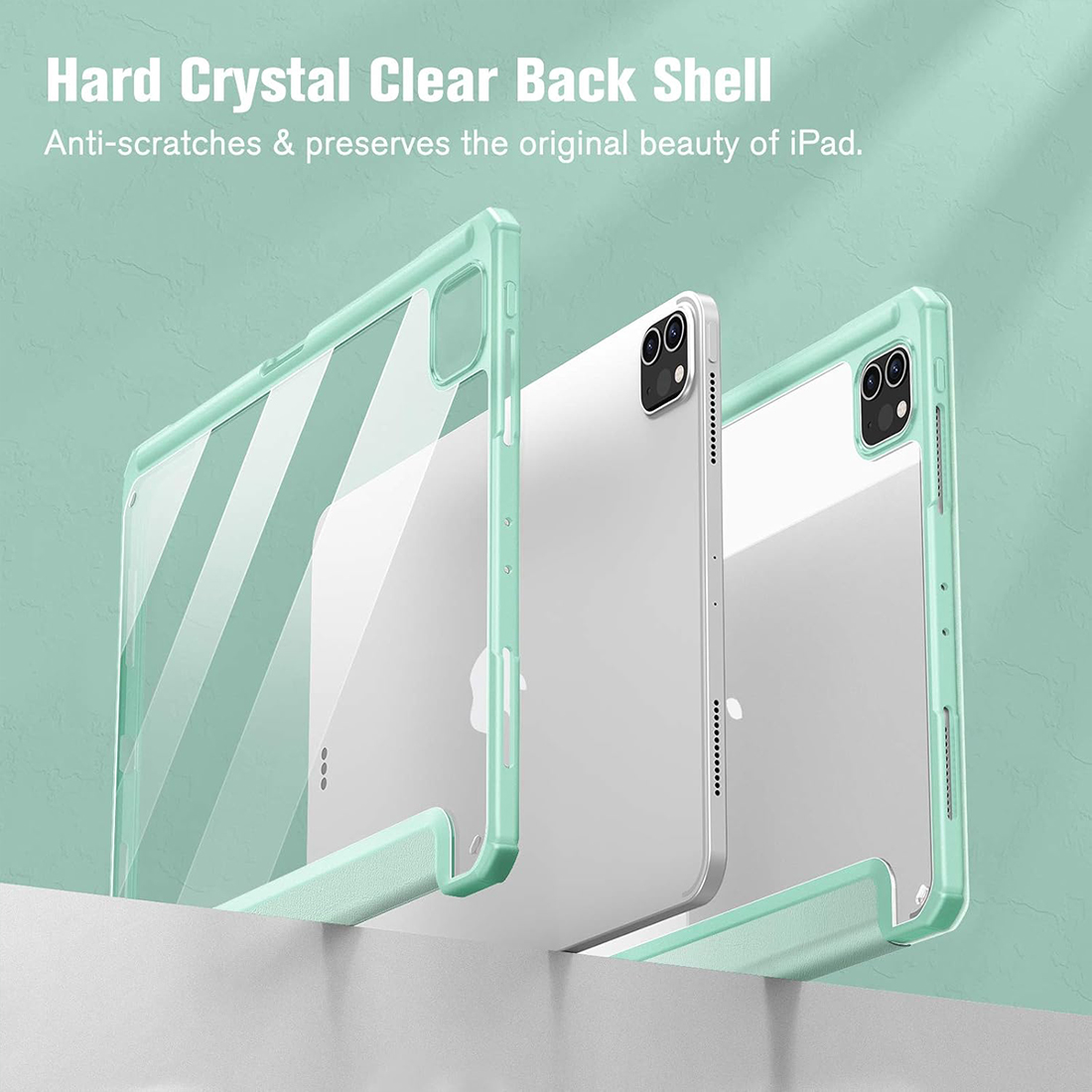 FUNDA CASE PROTECTOR HIBRIDO CON BORDE Y SOPORTE PARA EL LÁPIZ PARA IPAD PRO 11 M2 (2020/2021/2022) - VERDE CLARO - 5