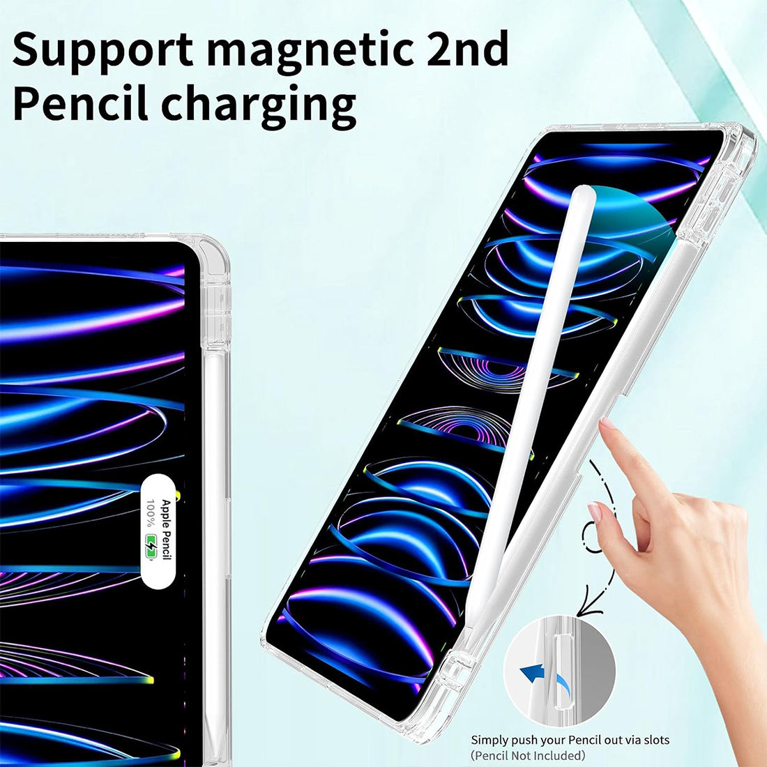 FUNDA CASE PROTECTOR HIBRIDO SIN BORDE Y SOPORTE PARA EL LÁPIZ PARA IPAD PRO 11 M2 (2020/2021/2022) - VERDE OSCURO - 4