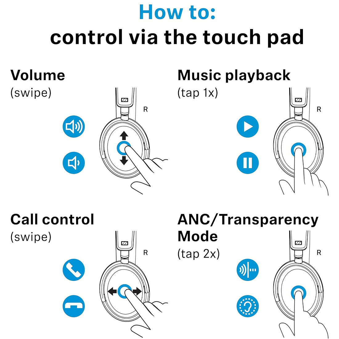 AUDIFONOS AURICULARES INALAMBRICOS SENNHEISER ACCENTUM PLUS ANC 50H - BLANCO - 9