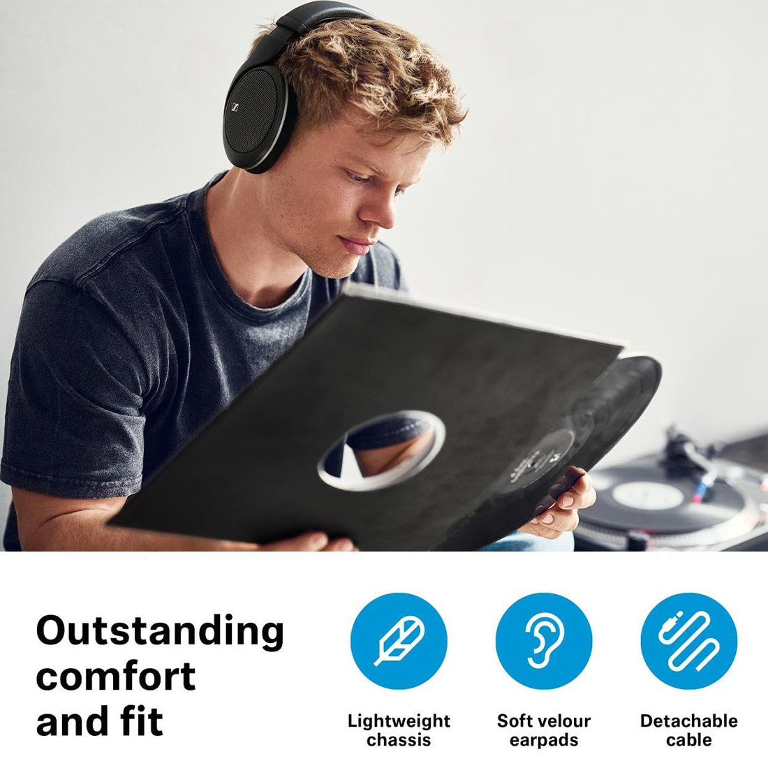 AUDIFONOS AURICULARES SENNHEISER HD 550 OPEN-BACK HEADPHONES - NEGRO - 6