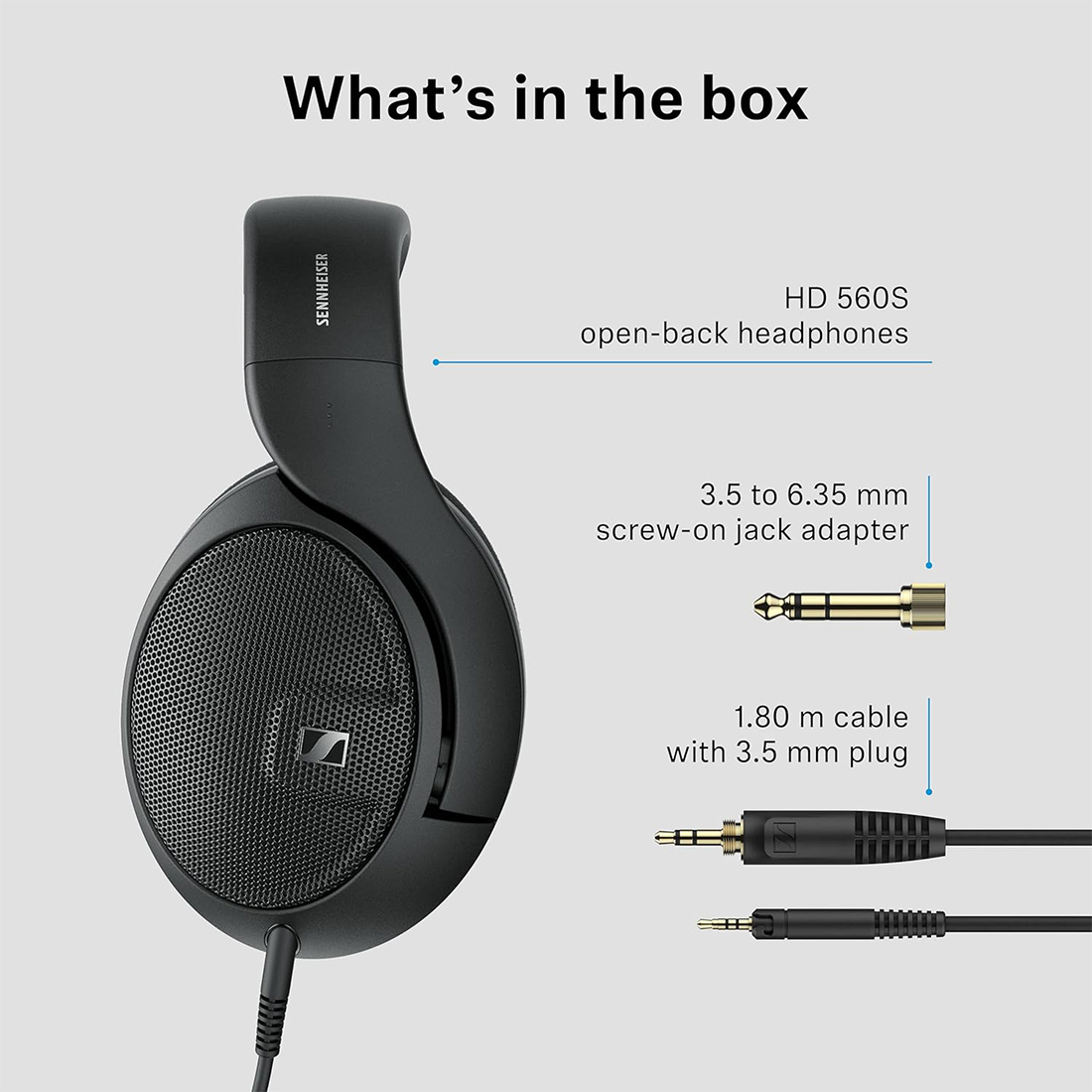 AUDIFONOS AURICULARES SENNHEISER HD 560S OPEN-BACK HEADPHONES - NEGRO - 10