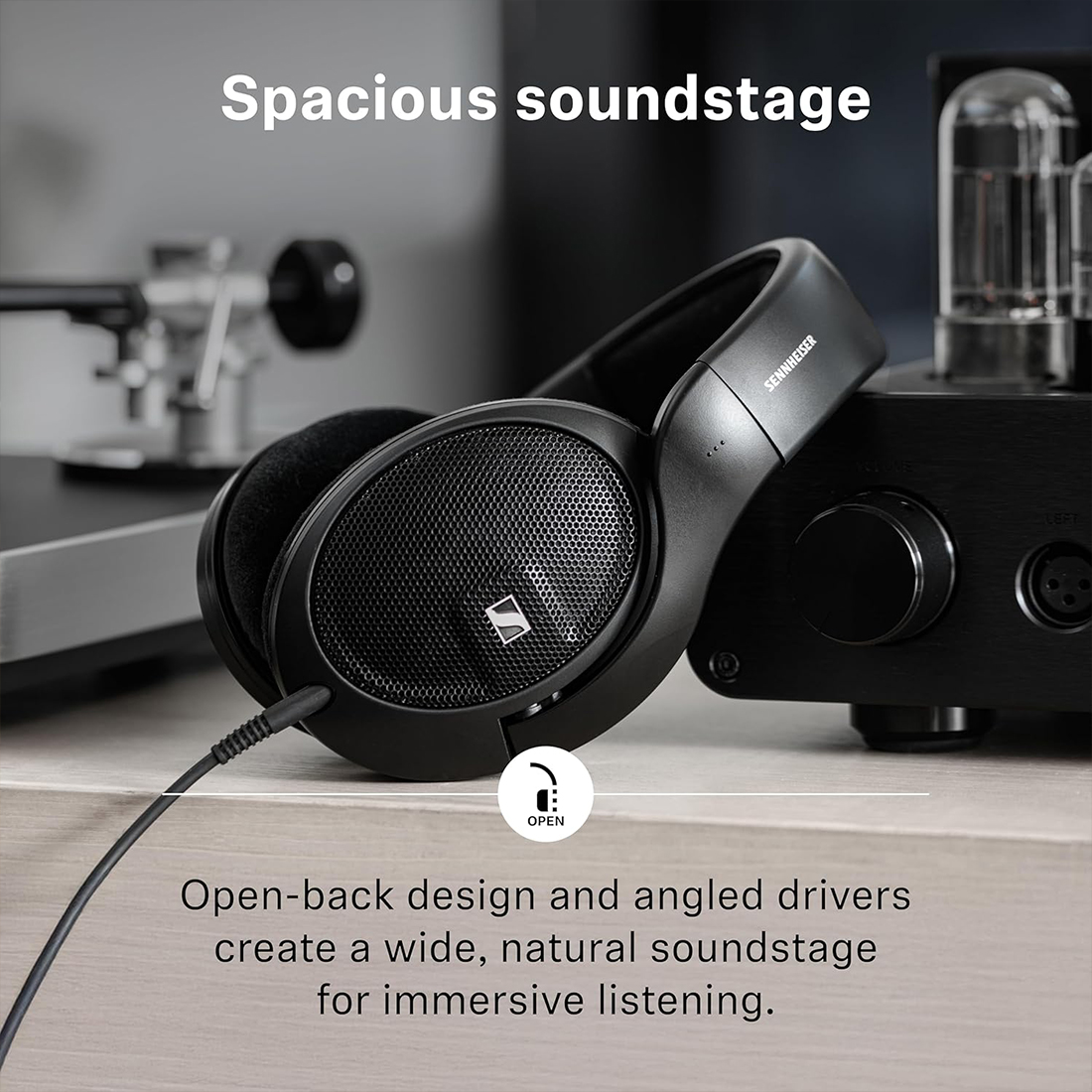 AUDIFONOS AURICULARES SENNHEISER HD 560S OPEN-BACK HEADPHONES - NEGRO - 5