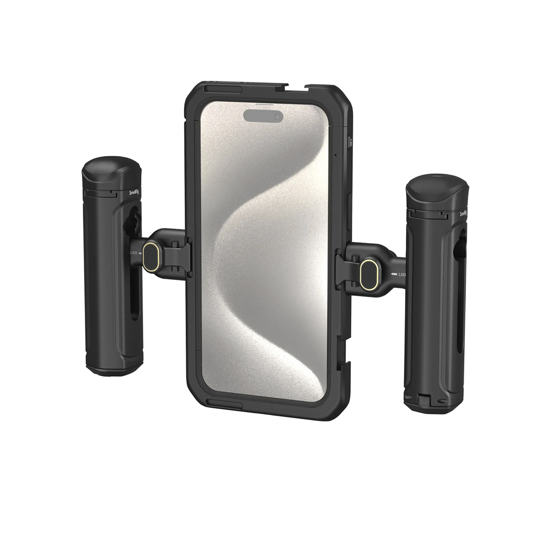 CARCASA JAULA SMALLRIG MOBILE VIDEO KIT (DUAL HANDHELD) PARA CELUAR IPHONE 15 PRO MAX MODELO 4293 - DE ALUMINIO EN COLOR NEGRO - 3