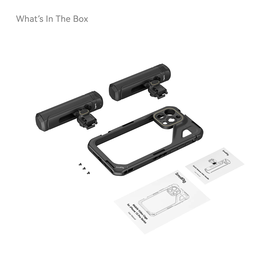 CARCASA JAULA SMALLRIG MOBILE VIDEO KIT (DUAL HANDHELD) PARA CELUAR IPHONE 15 PRO MAX MODELO 4293 - DE ALUMINIO EN COLOR NEGRO - 5