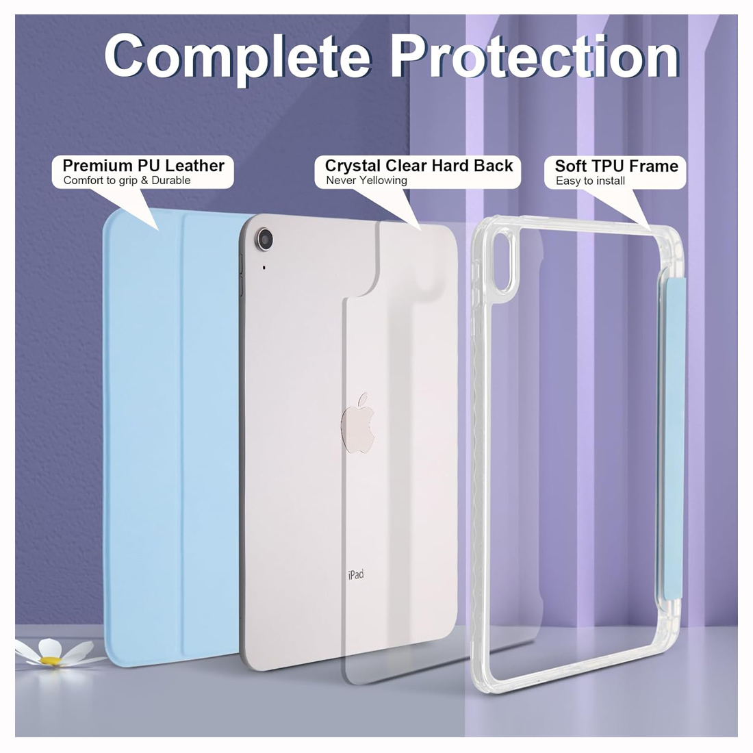 CASE SMART PARA IPAD A16 11VA GEN 2025 - CELESTE - 2