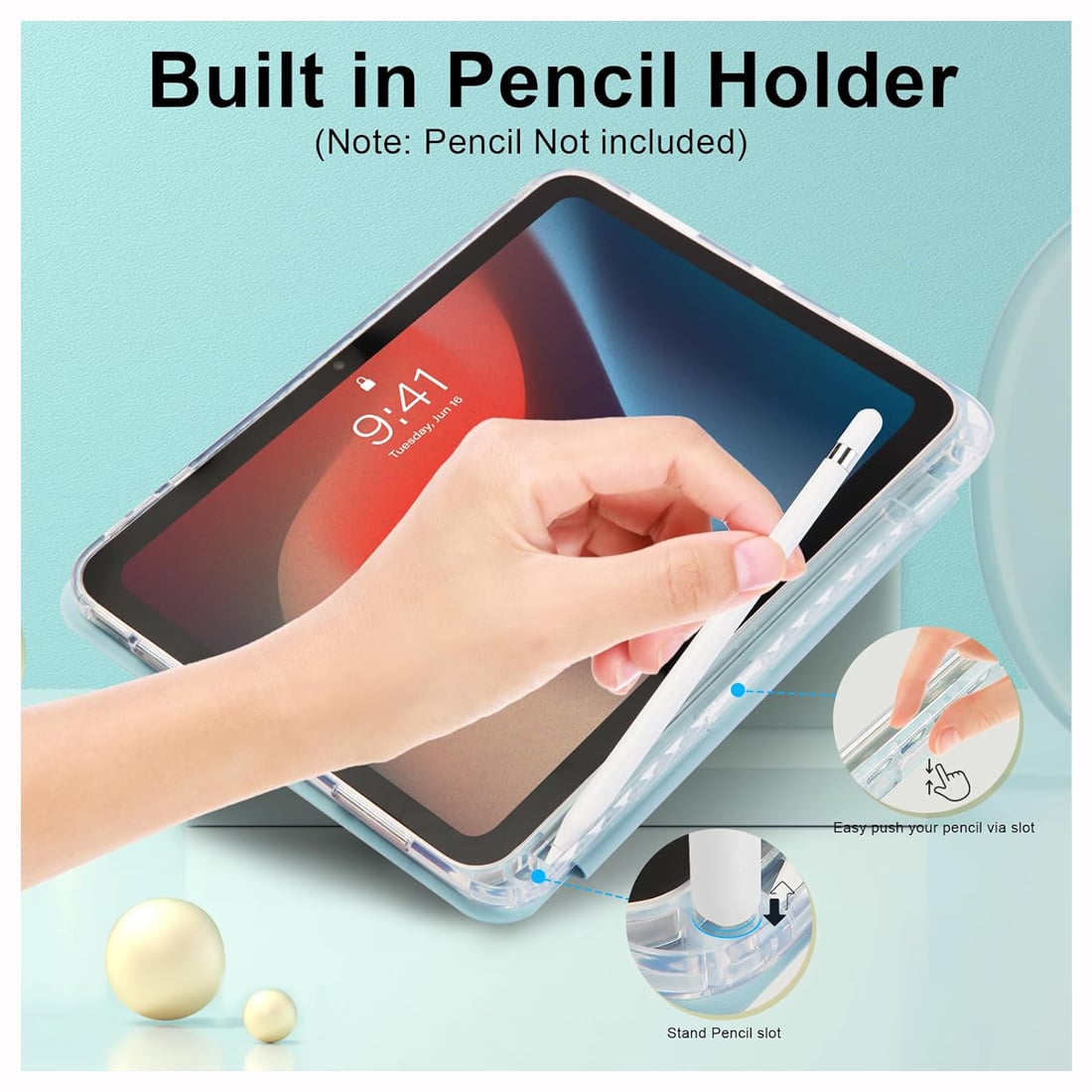 CASE SMART PARA IPAD A16 11VA GEN 2025 - CELESTE - 4