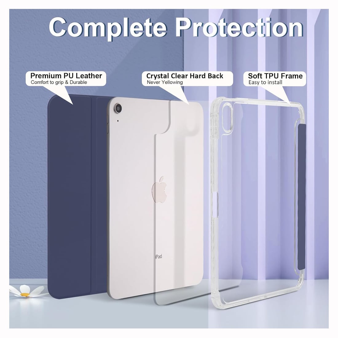 CASE SMART IPAD A16 11VA GEN 2025 10MA 2022 - AZUL TRANSP - 2