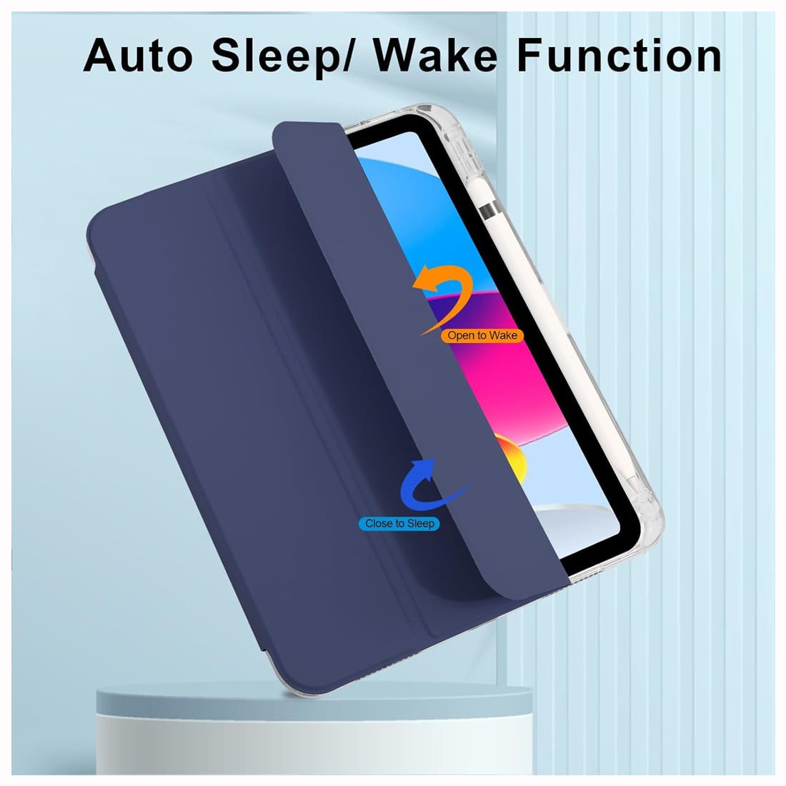 CASE SMART IPAD A16 11VA GEN 2025 10MA 2022 - AZUL TRANSP - 4