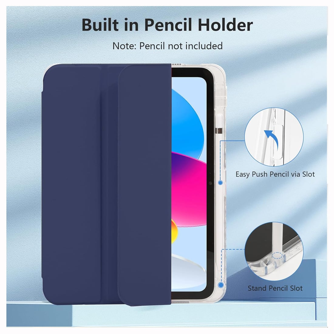 CASE SMART IPAD A16 11VA GEN 2025 10MA 2022 - AZUL TRANSP - 5