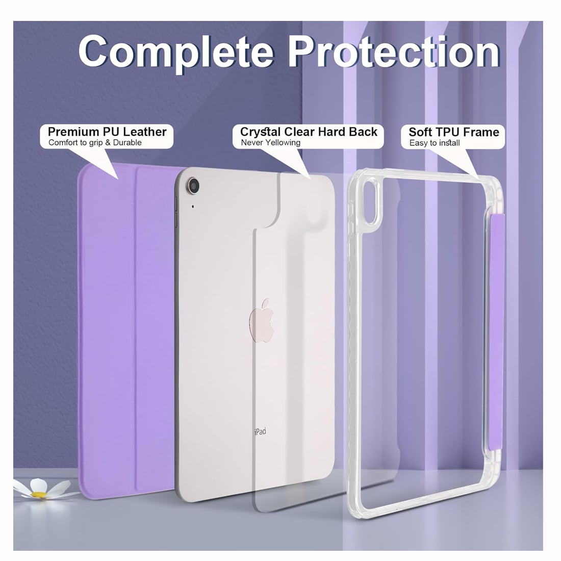 CASE SMART PARA IPAD A16 11TH GEN 2025 10TH GEN 2022 - LILA - 2