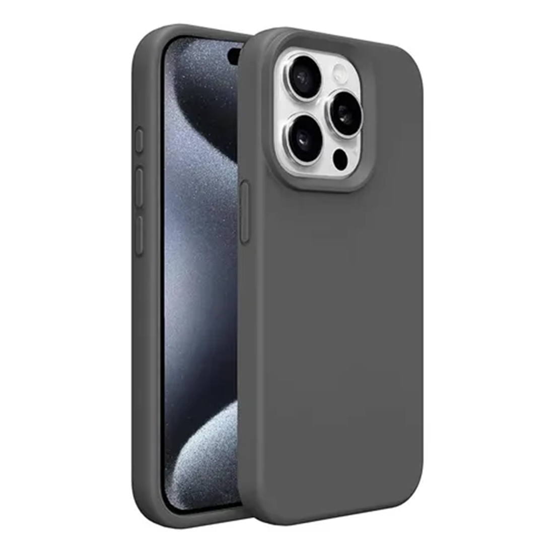 FUNDA CASE PROTECTOR SILICONA APPLE CON MAGSAFE PARA 16 PRO - GRIS PIEDRA - 1