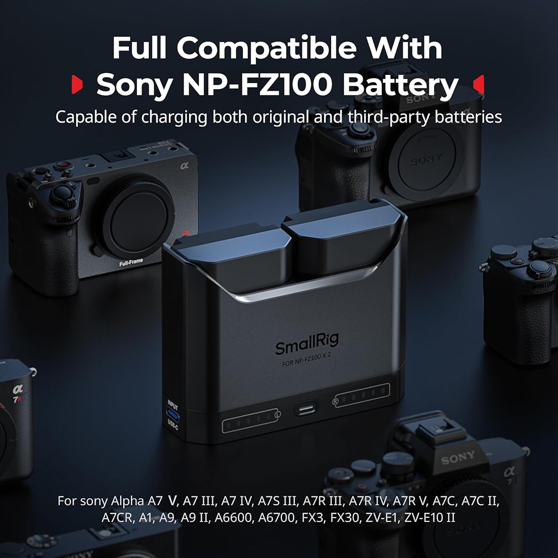 SMALLRIG CAMERA BATTERY KIT FOR NP FZ100 22.5W 5483 - 3