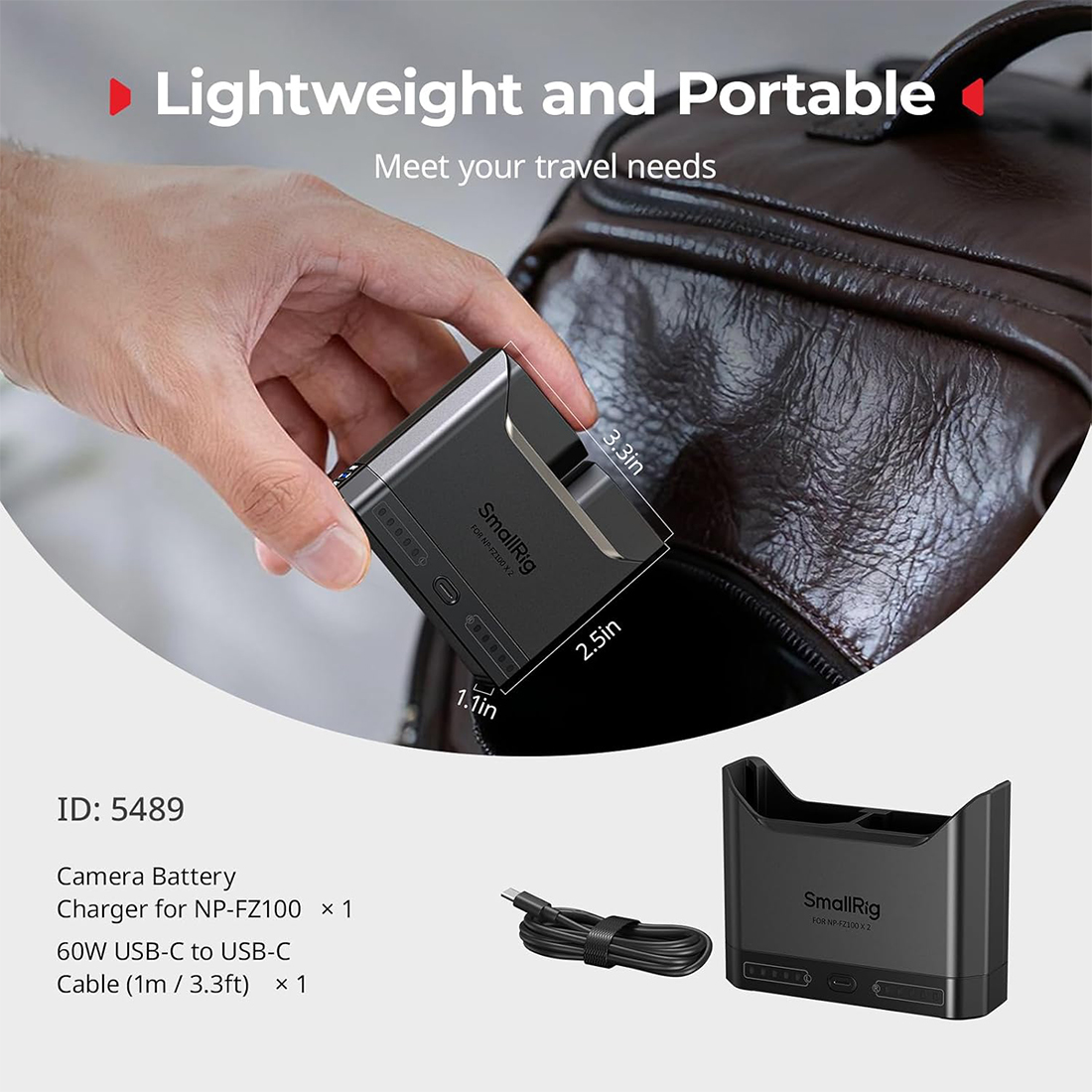 SMALLRIG CAMERA BATTERY KIT FOR NP FZ100 22.5W 5483 - 8