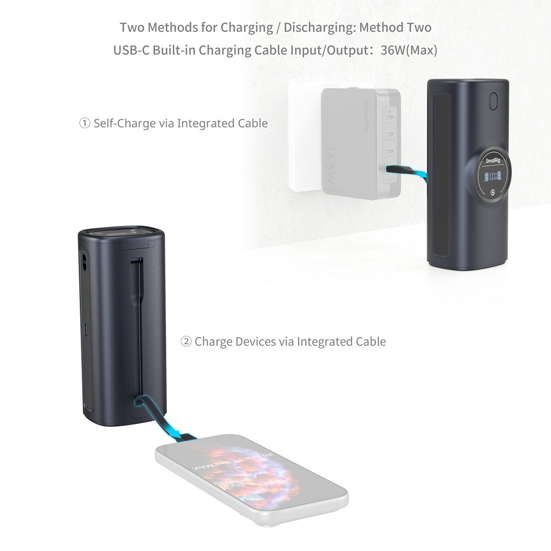 SMALLRIG 5109 POWER BANK FOR SONY NP FZ100 13600MAH 36W - 7