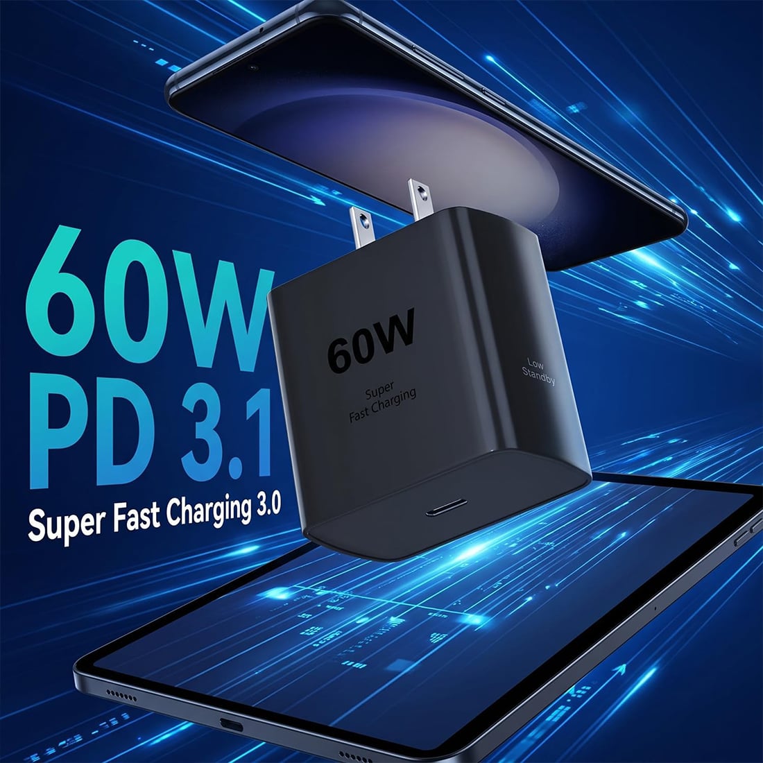 SAMSUNG 60W POWER ADAPTER USB-C CARGA SUPER RAPIDA - 5