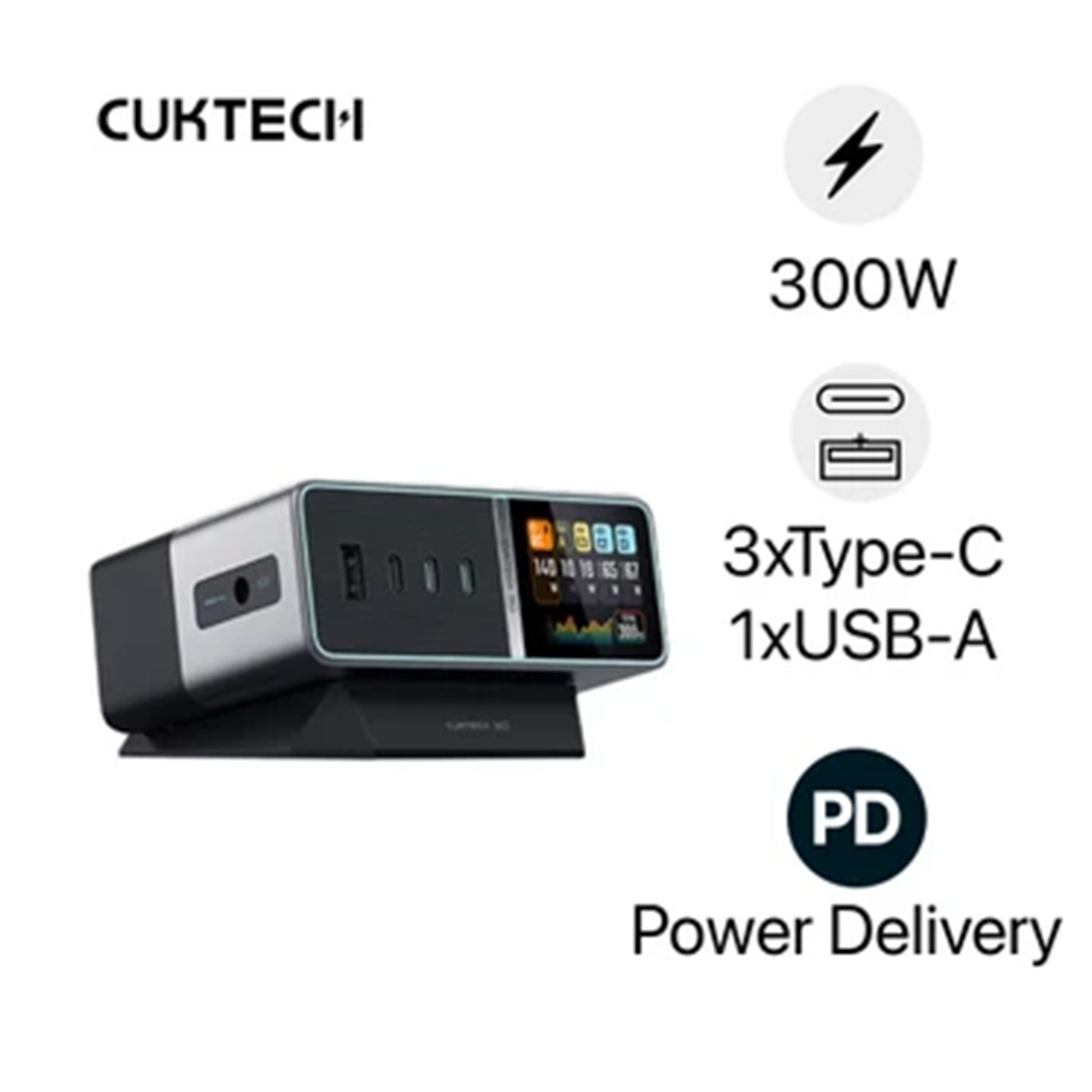ESTACION DE CARGA ULTRA CUKTECH 30 300W TA3005U - GRIS PLATEADO - 6