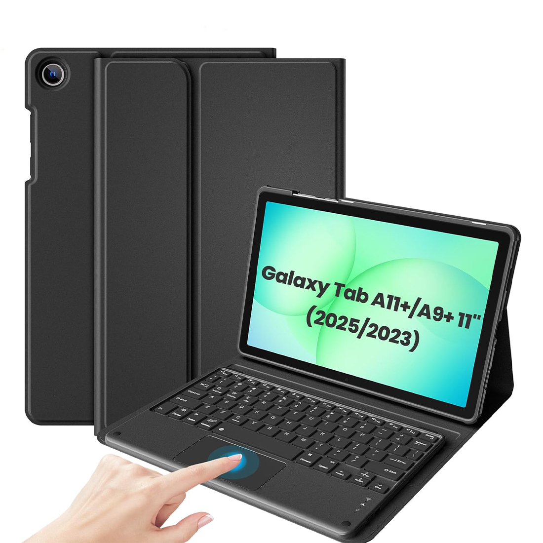 FUNDA CASE CON TECLADO KEYBOARD PARA SAMSUNG TAB A9+ 11'(2023) Y TAB A11+ 11' (2025) RECARGABLE TIPO C - NEGRO - 1