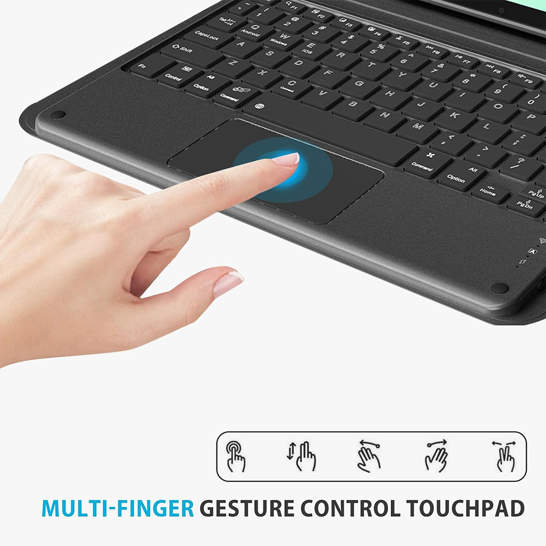FUNDA CASE CON TECLADO KEYBOARD PARA SAMSUNG TAB A9+ 11'(2023) Y TAB A11+ 11' (2025) RECARGABLE TIPO C - NEGRO - 3