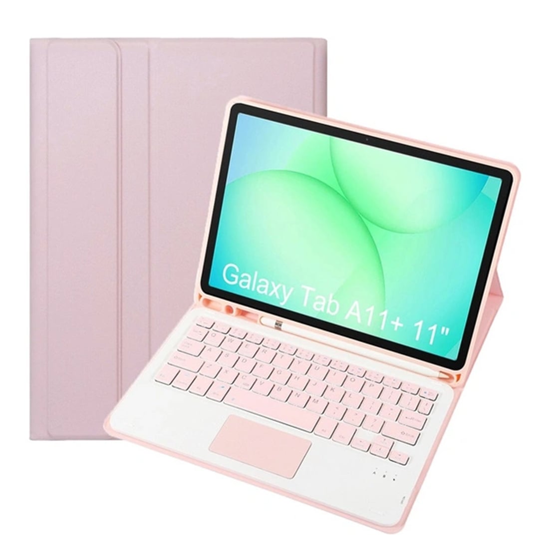 FUNDA CASE CON TECLADO KEYBOARD PARA SAMSUNG TAB A9+ 11'(2023) Y TAB A11+ 11' (2025) RECARGABLE TIPO C - ROSA - 3
