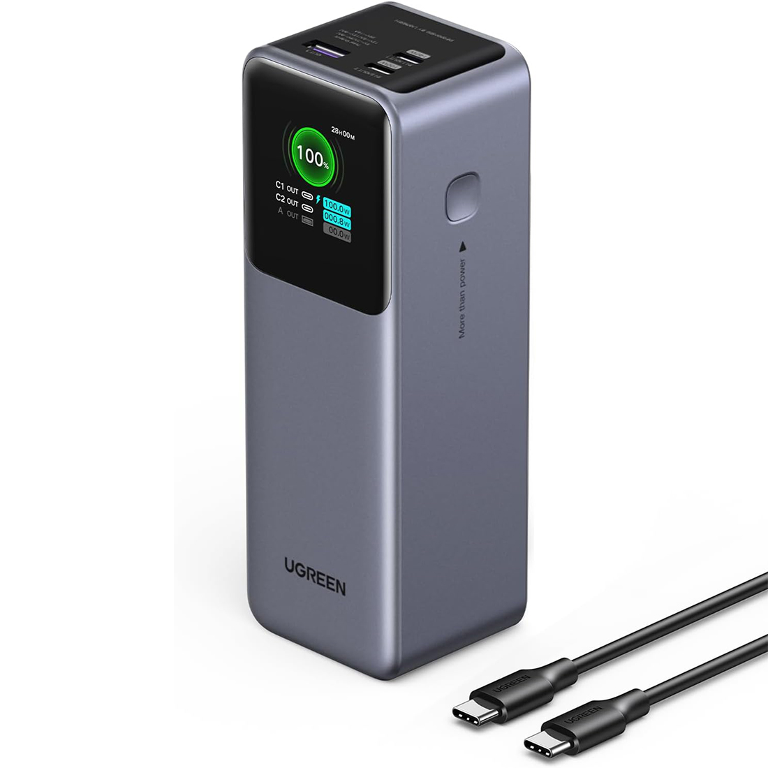 POWER BANK BATERIA EXTERNA UGREEN NEXODE FAST CHARGING 25000MAH 200W MODPB722 - GRIS OSCURO - 1