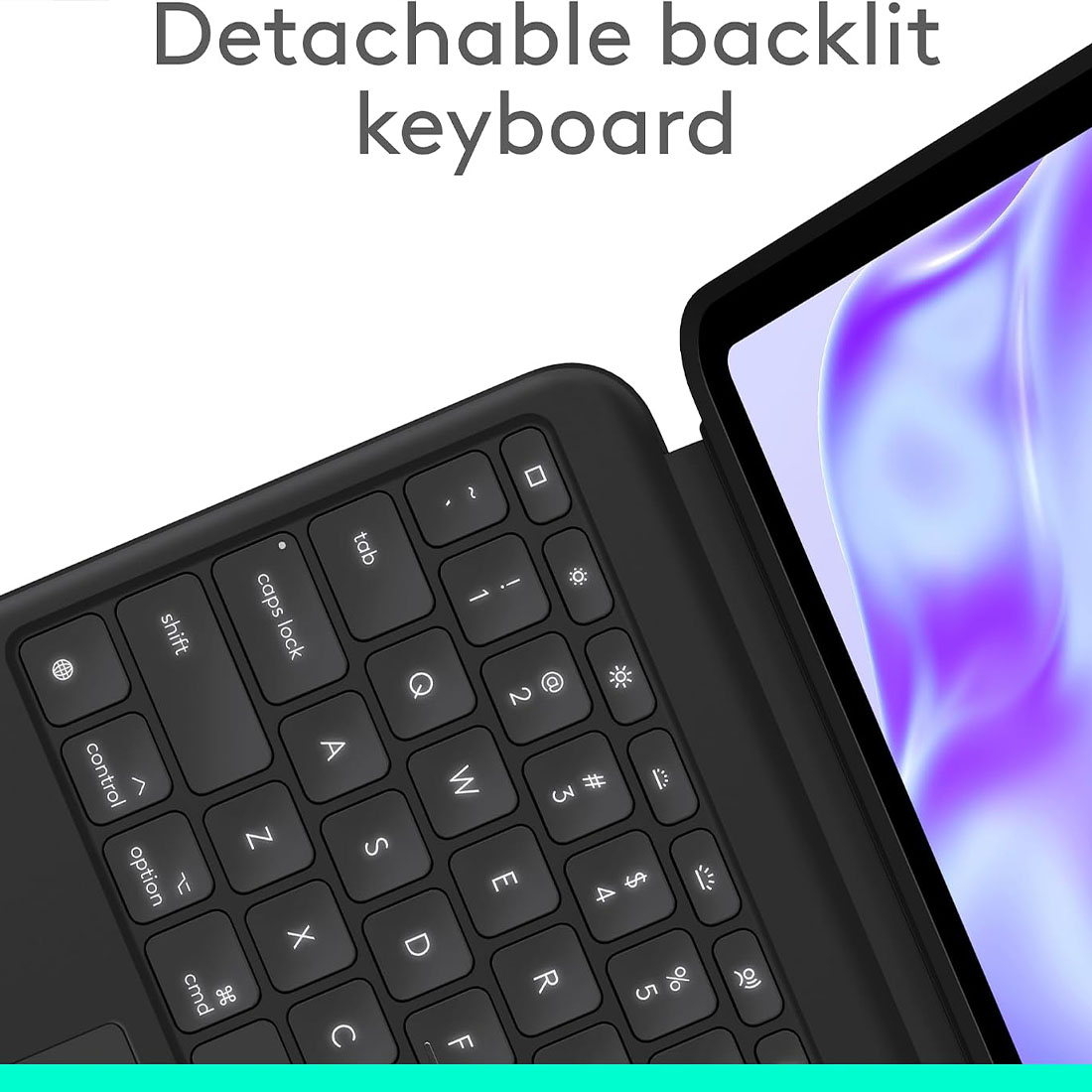 TECLADO LOGITECH COMBO TOUCH PARA IPAD PRO 13 CHIP M4 M5 2025 - NEGRO - 3