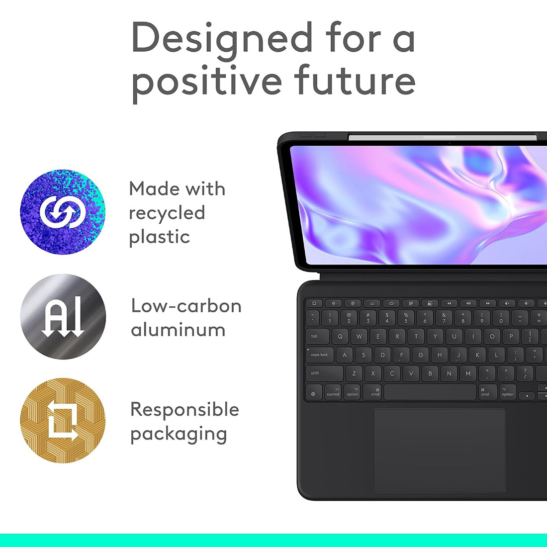 TECLADO LOGITECH COMBO TOUCH PARA IPAD PRO 13 CHIP M4 M5 2025 - NEGRO - 8
