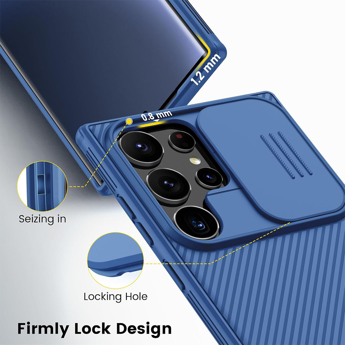 FUNDA PROTECTOR NILLKIN CAMSHIELD PRO CASE SAMSUNG GALAXY S24 ULTRA - AZUL - 5
