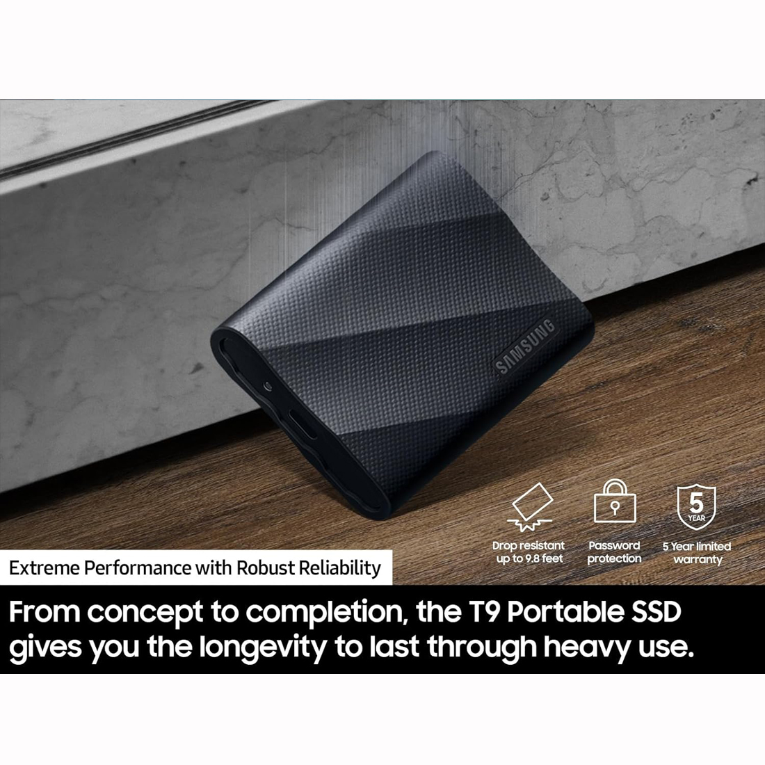 SAMSUNG T9 SSD PORTATIL DE 2TB USB 3.2 2,000 MB/S - 5