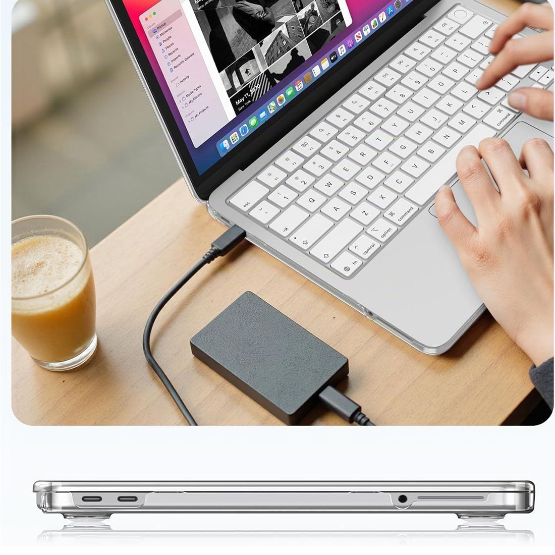 FUNDA CASE PROTECTOR ACRILICO MACBOOCK NEO 13 CHIP A18 PRO MODELO A3404 (2026) - TRANSPARENTE - 4