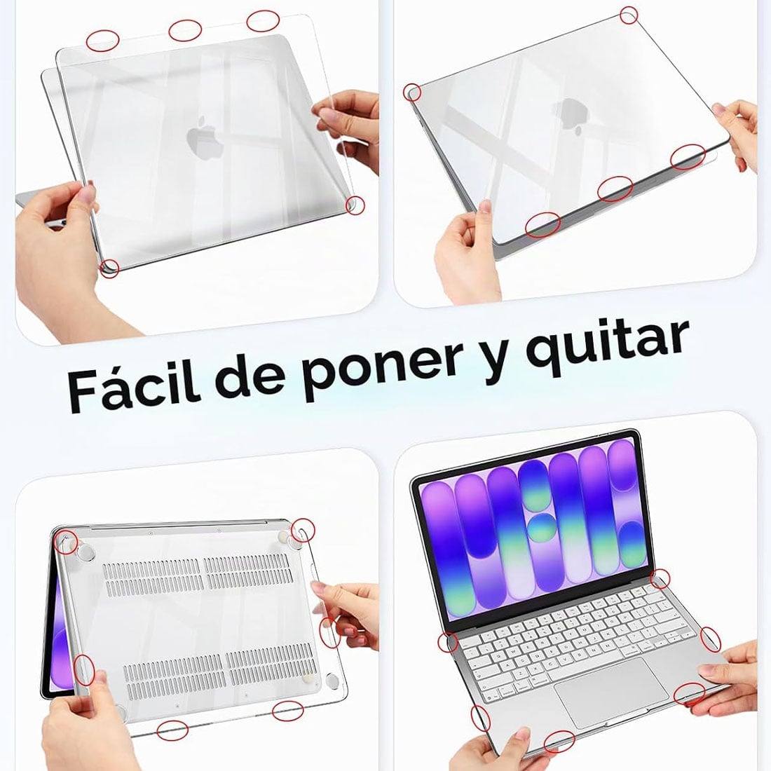 FUNDA CASE PROTECTOR ACRILICO MACBOOCK NEO 13 CHIP A18 PRO MODELO A3404 (2026) - TRANSPARENTE - 7