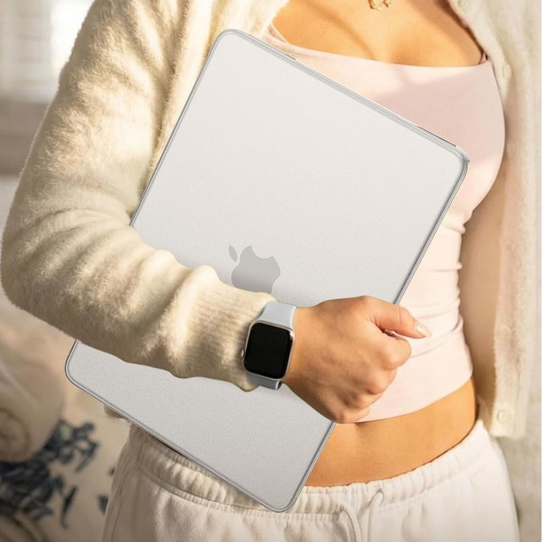 FUNDA CASE PROTECTOR ACRILICO MACBOOCK NEO 13 CHIP A18 PRO MODELO A3404 (2026) - BLANCO MATE - 2