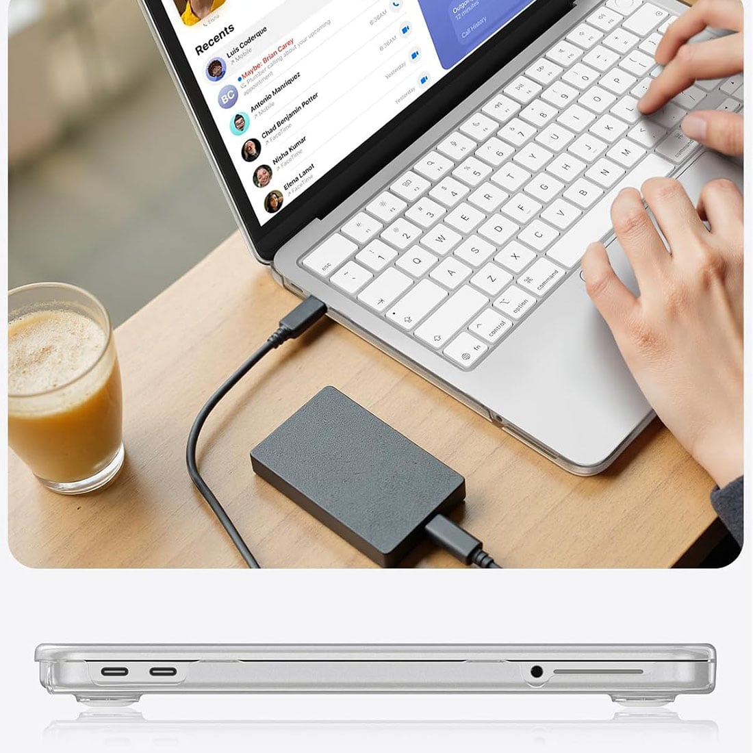 FUNDA CASE PROTECTOR ACRILICO MACBOOCK NEO 13 CHIP A18 PRO MODELO A3404 (2026) - BLANCO MATE - 4