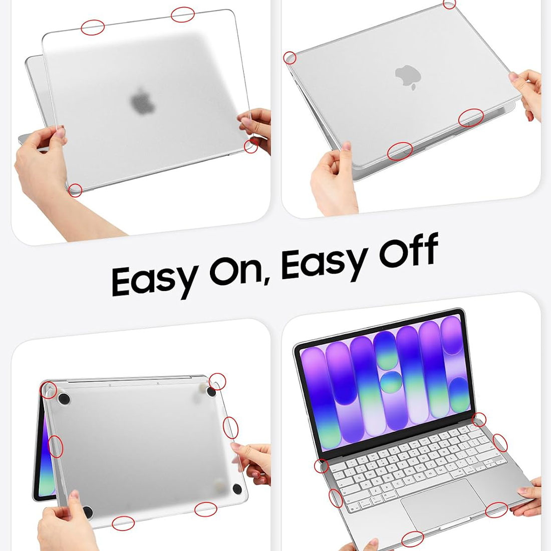 FUNDA CASE PROTECTOR ACRILICO MACBOOCK NEO 13 CHIP A18 PRO MODELO A3404 (2026) - BLANCO MATE - 7