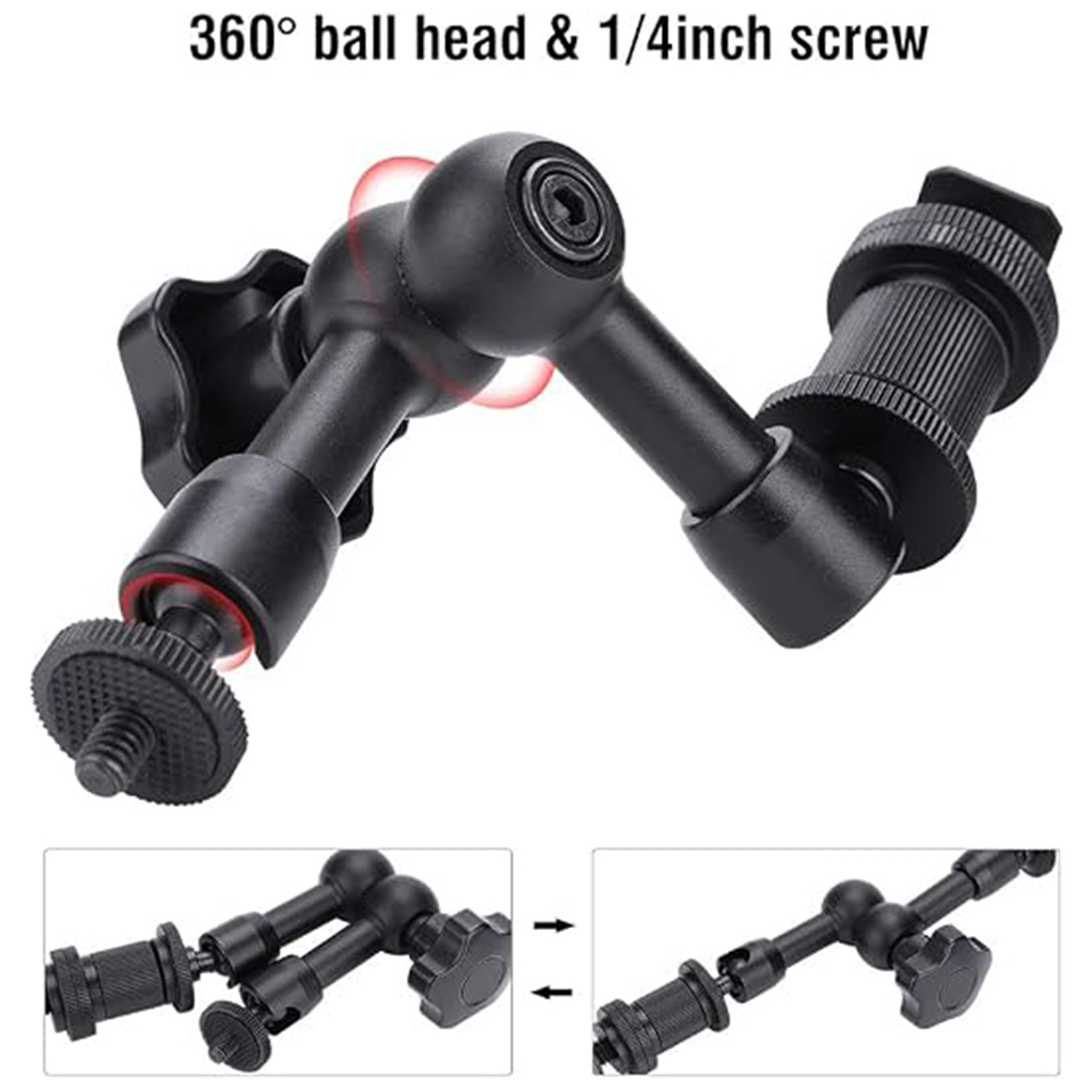BRAZO MÁGICO DE 7 PULGADAS, BRAZO MÁGICO DE FRICCIÓN AJUSTABLE ARTICULADO PARA MONTAJE. - 7