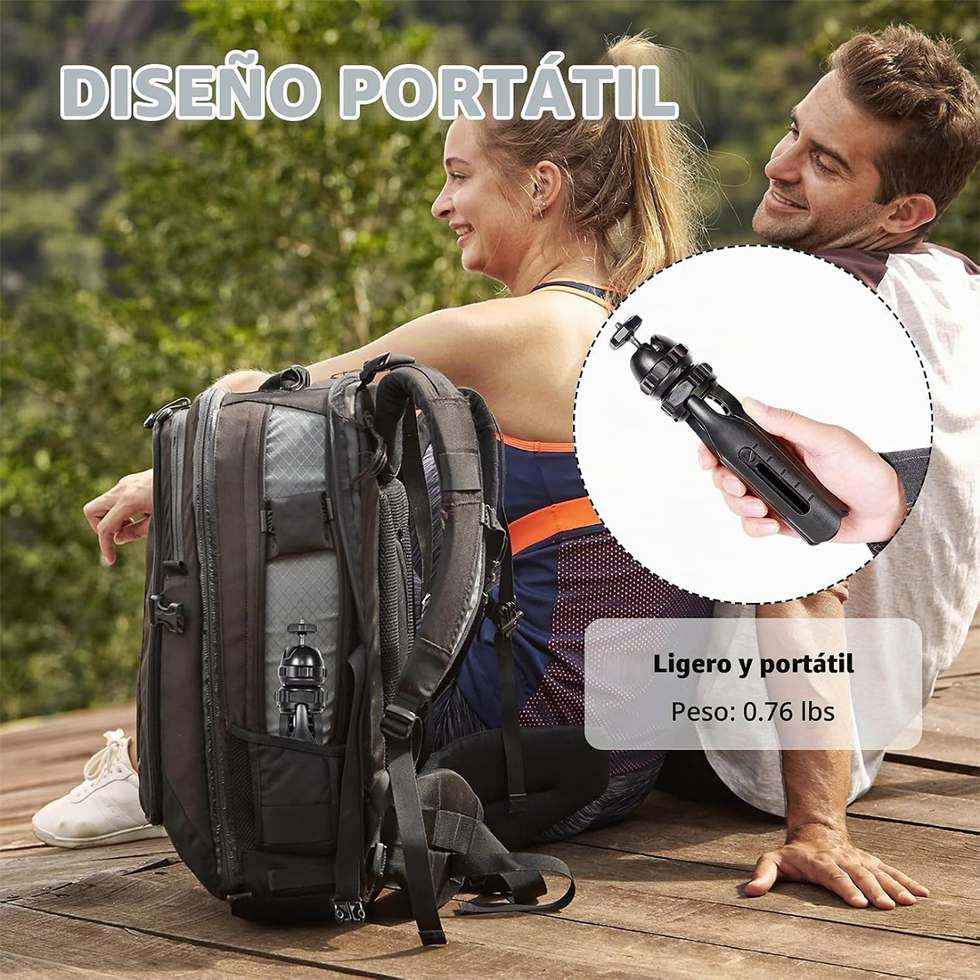 MINI SOPORTE O TRIPODE CON CABEZAL DE BOLA GIRATORIA 360 - 4