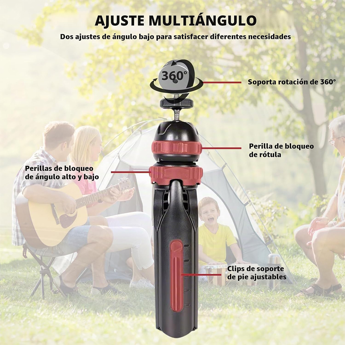 MINI SOPORTE O TRIPODE CON CABEZAL DE BOLA GIRATORIA 360 - 5