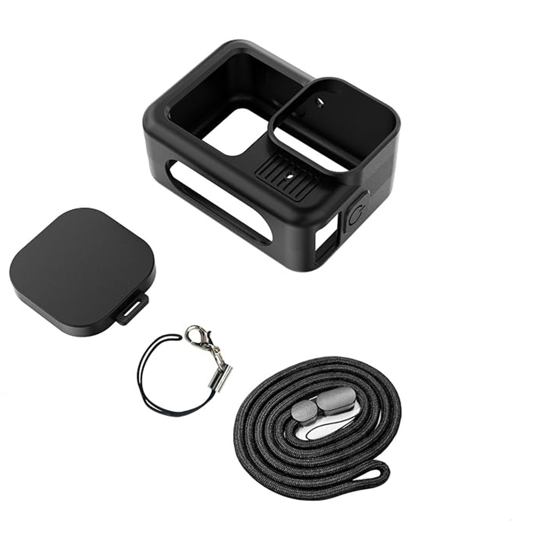 FUNDA DE SILICONA PARA GOPRO 9 10 11 12 13 CON TAPA DE LENTE Y CORDON - 1