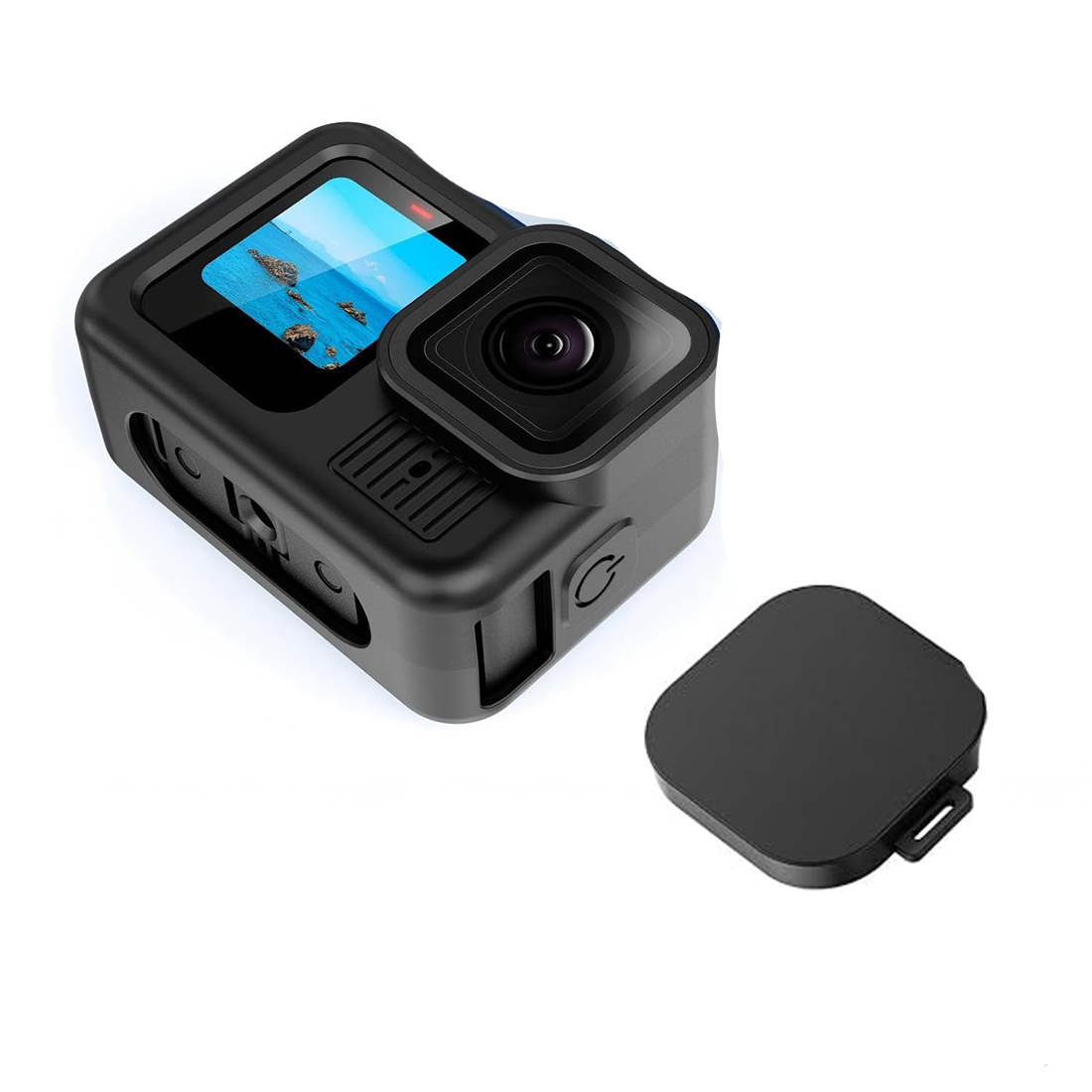 FUNDA DE SILICONA PARA GOPRO 9 10 11 12 13 CON TAPA DE LENTE Y CORDON - 5