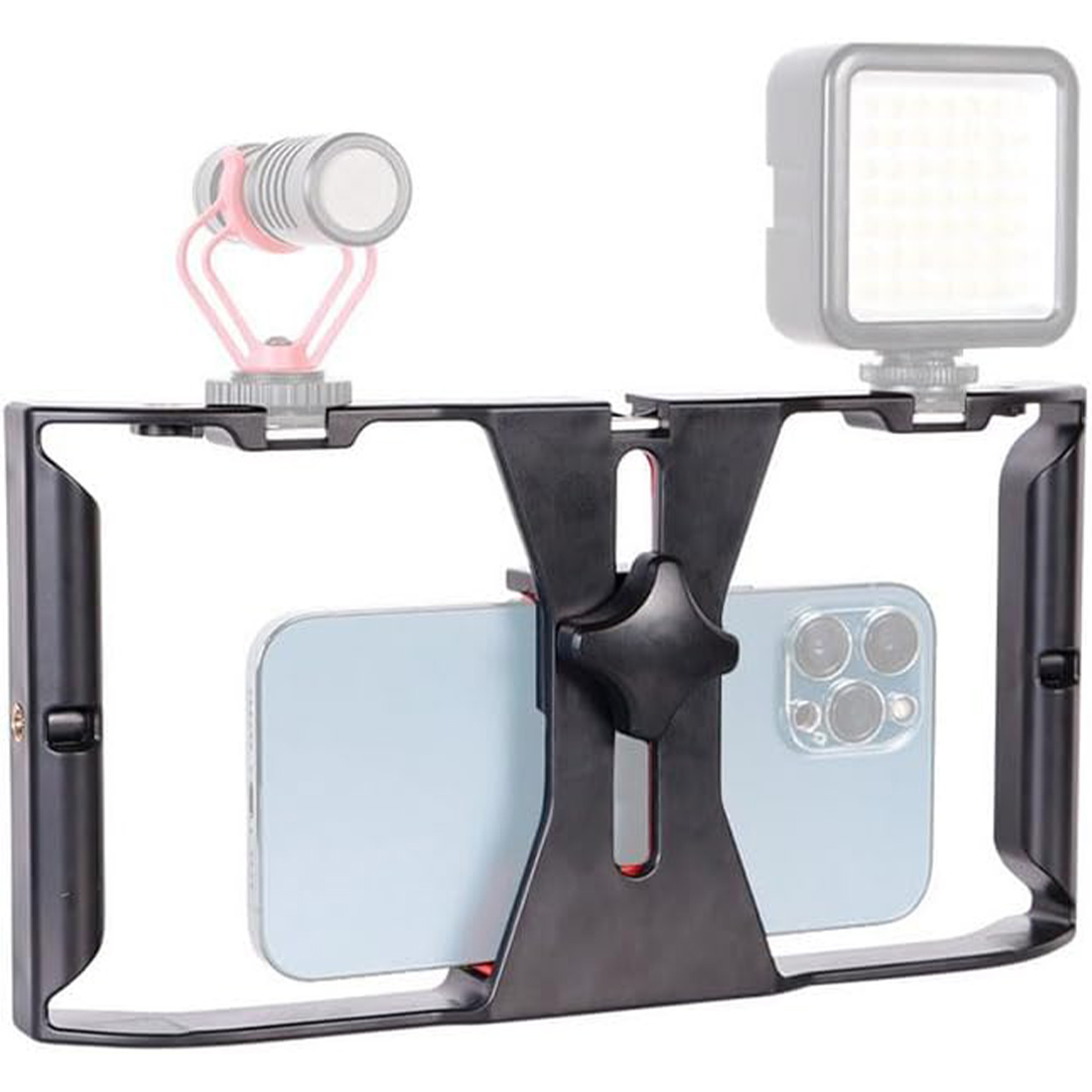 SOPORTE O JAULA PARA TELÉFONO INTELIGENTE, PARA CONECTAR LUCES LED Y MICRÓFONOS. - 2