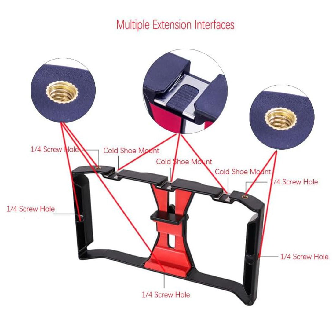 SOPORTE O JAULA PARA TELÉFONO INTELIGENTE, PARA CONECTAR LUCES LED Y MICRÓFONOS. - 6