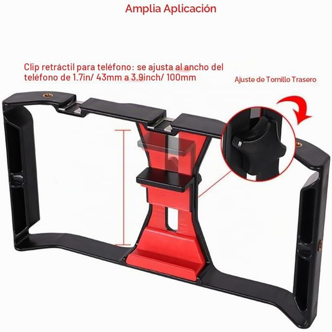 SOPORTE O JAULA PARA TELÉFONO INTELIGENTE, PARA CONECTAR LUCES LED Y MICRÓFONOS. - 7
