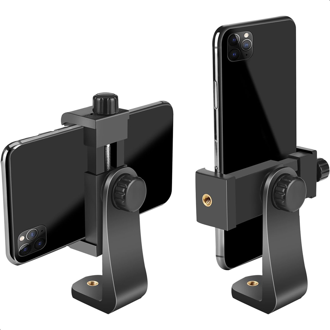 SOPORTE PARA CELULAR/ADAPTADOR DE MONTAJE DE TRÍPODE VERTICAL Y HORIZONTAL SOPORTE GIRATORIO CON TORNILLO Y CLIP AJUSTABLE - 1
