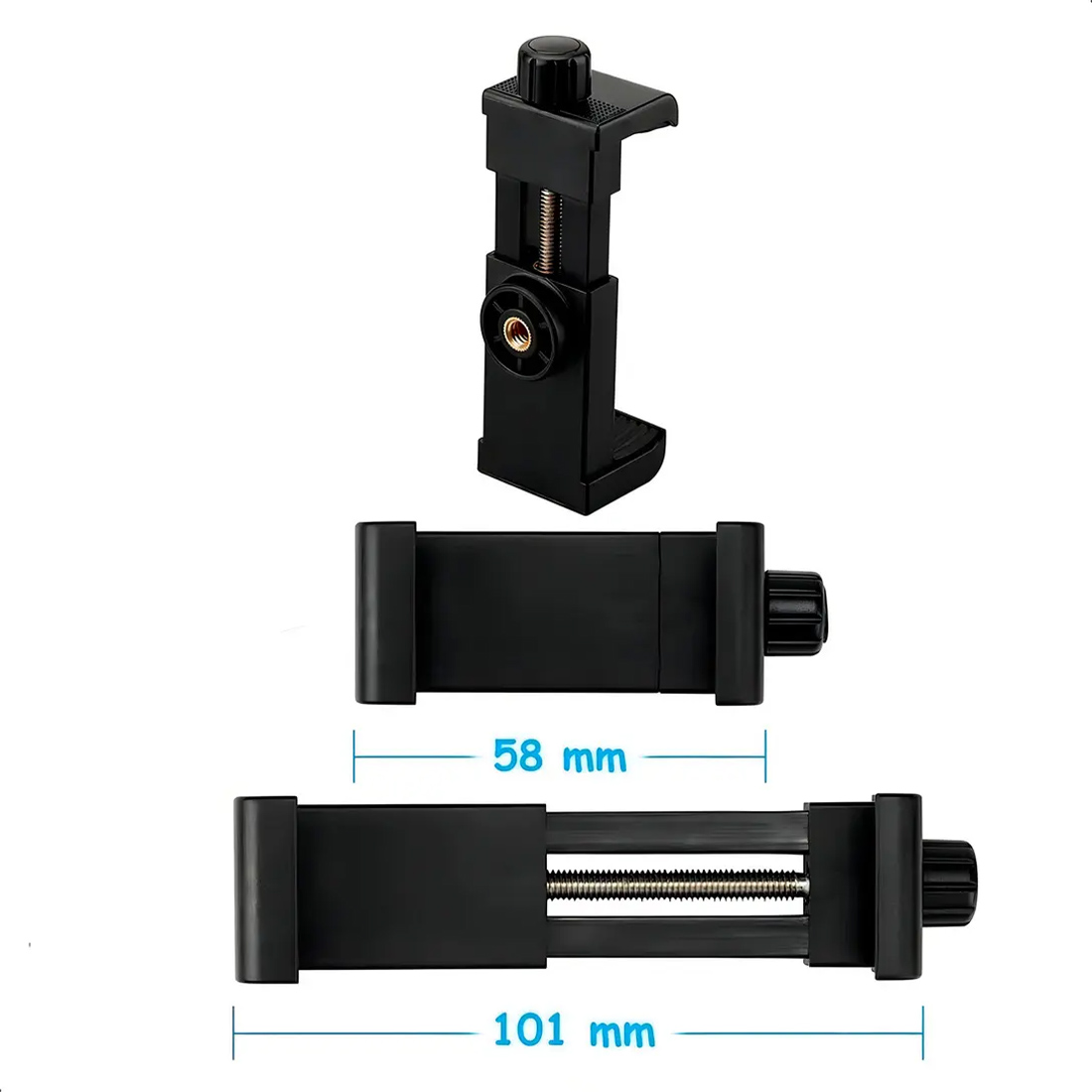 SOPORTE PARA CELULAR/ADAPTADOR DE MONTAJE DE TRÍPODE VERTICAL Y HORIZONTAL SOPORTE GIRATORIO CON TORNILLO Y CLIP AJUSTABLE - 3