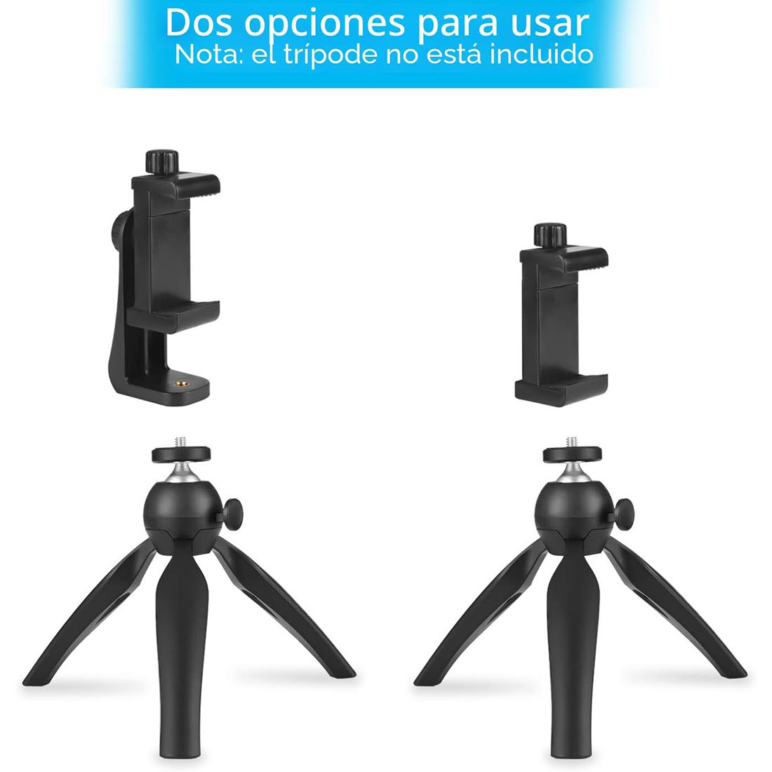 SOPORTE PARA CELULAR/ADAPTADOR DE MONTAJE DE TRÍPODE VERTICAL Y HORIZONTAL SOPORTE GIRATORIO CON TORNILLO Y CLIP AJUSTABLE - 7